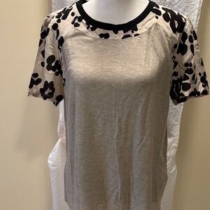 Rebecca Taylor Black and Tan Patterned Top - size 10